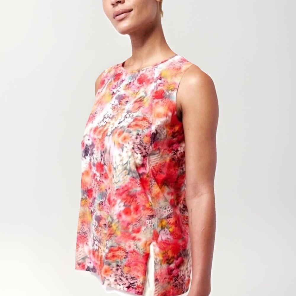 ATHLETA REFINED ZEPHYR TANK Blouse Top Sz L Large BLOOM SPRING PINK